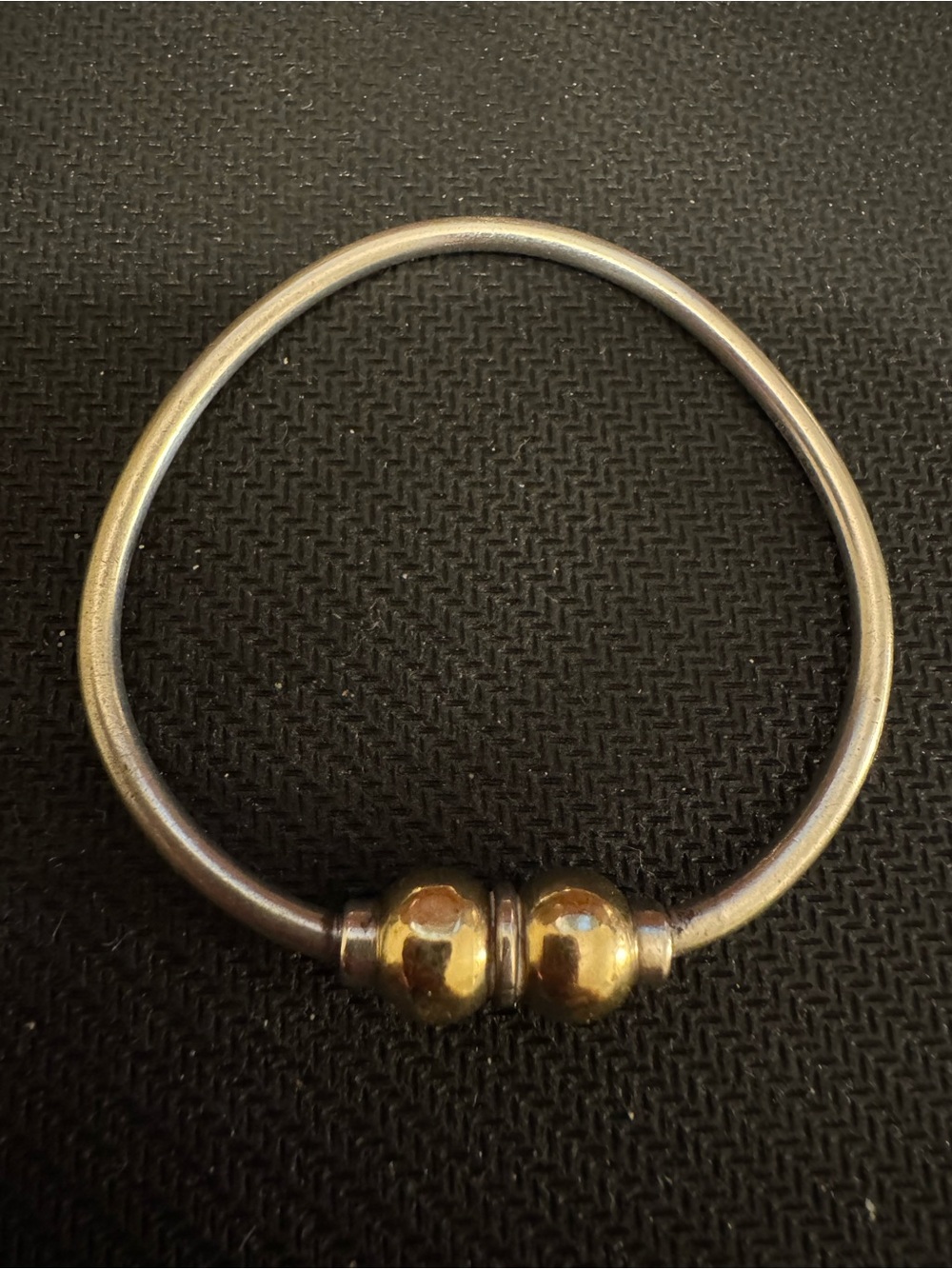 Cape Cod Double 14k Gold Ball and Sterling Silver Bracelet Size 5